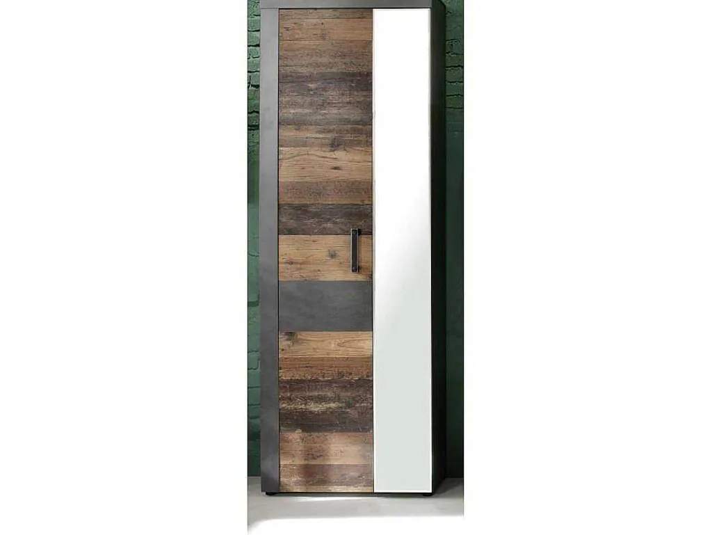 Irwin Kledingkast 2 Deuren, Grijs Matera Decor, Old Wood Decor.-Vente-unique Best