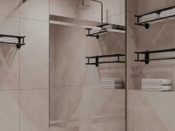 Italiaanse Douchewand Mat Zwart Met Spiegeleffect - 120 X 200 Cm - Zenado-Shower & Design Discount
