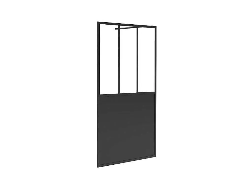 Italiaanse Douchewand Mat Zwart Met Werkplaatsstijl - 140 X 200 Cm - Urbanik-Shower & Design Best