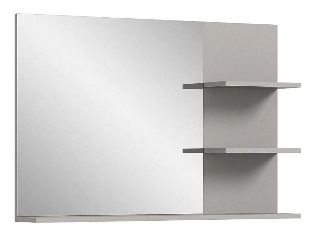 Jaru Spiegel Bad 100Cm 3 Planken Grijs,Zwart.-Vente-unique Clearance