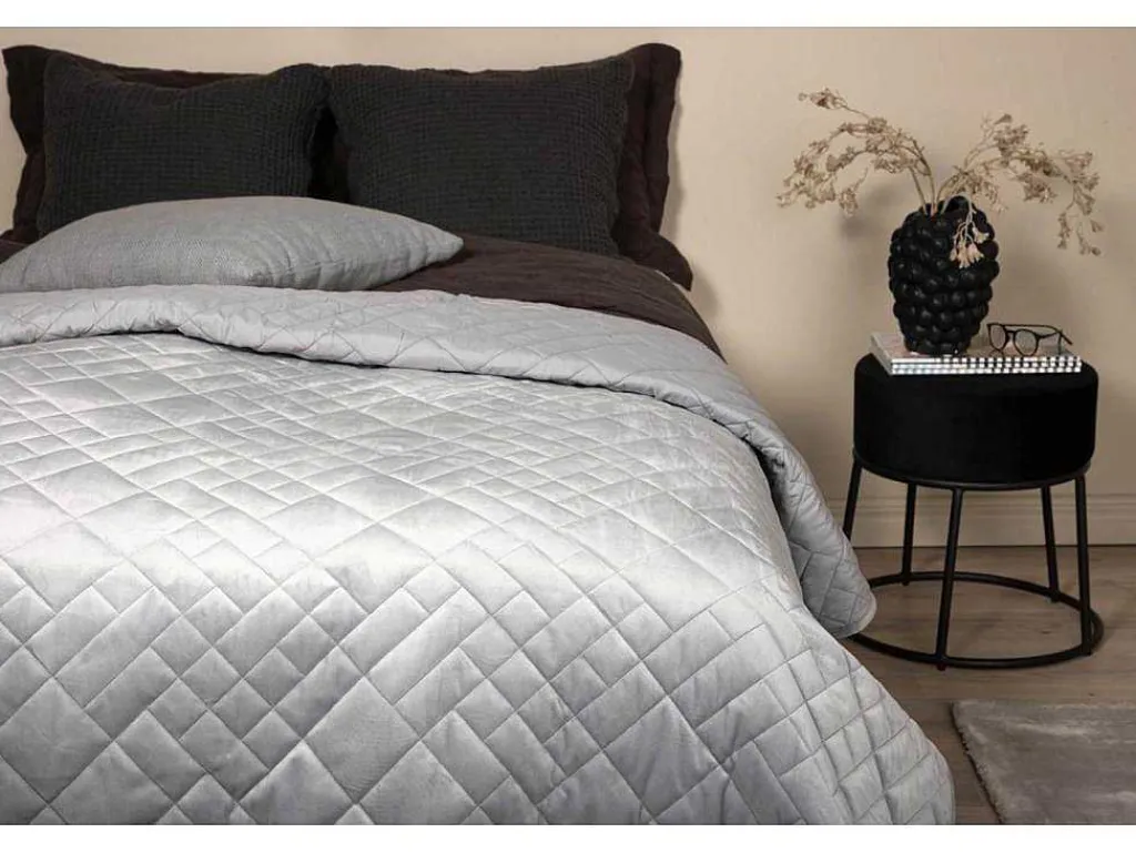 Jilly Sprei 260X260Cm Grijs.-Vente-unique Discount