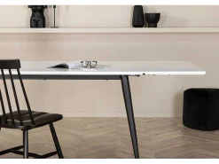 Jimmy Eetkamertafel 90X150/240Cm Met Extra Plaat Hpl Wit.-Vente-unique Discount