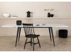Jimmy Eetkamertafel 90X150/240Cm Met Extra Plaat Hpl Wit.-Vente-unique Discount