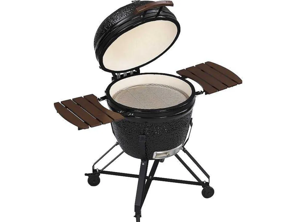 Kamado-Houtskoolbarbecue Van Keramiek En Bamboe 67 X 85 X 120 Cm - Ayumi-Vente-unique Hot