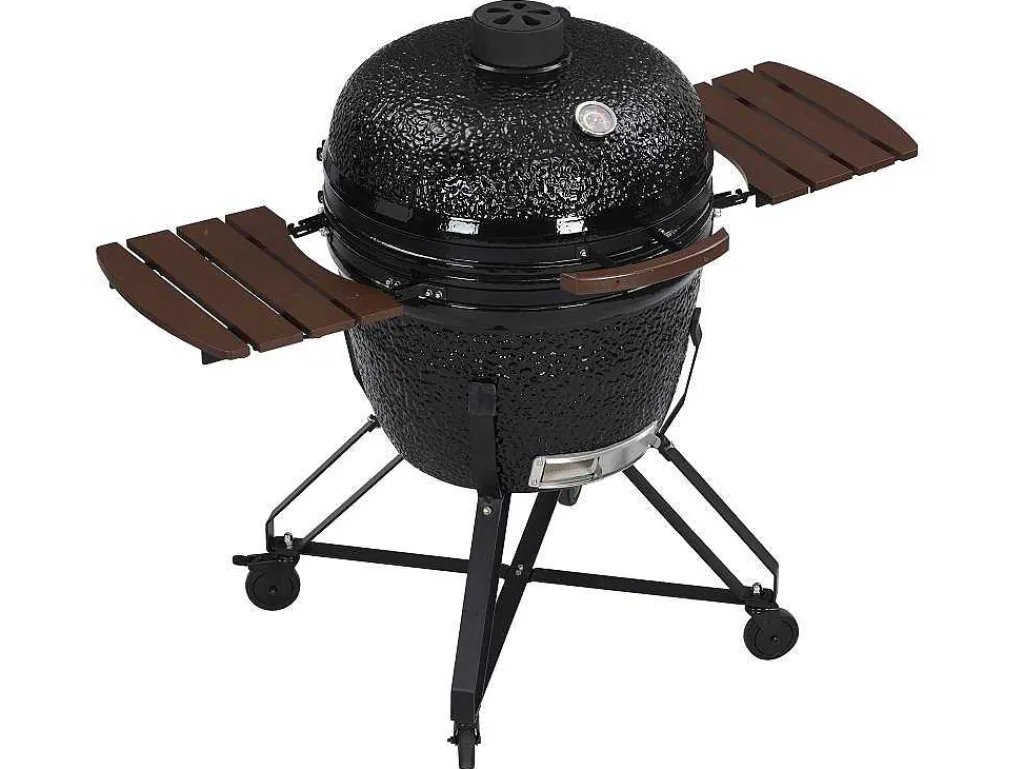 Kamado-Houtskoolbarbecue Van Keramiek En Bamboe 67 X 85 X 120 Cm - Ayumi-Vente-unique Hot
