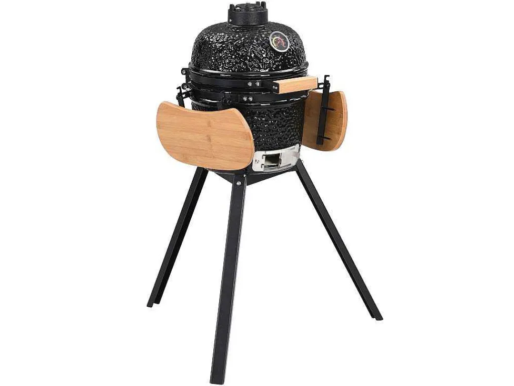Kamado-Houtskoolbarbecue Van Keramiek En Bamboe 32 X 52 X 94 Cm - Eriko-Vente-unique Hot