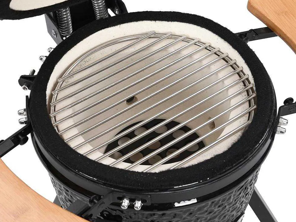 Kamado-Houtskoolbarbecue Van Keramiek En Bamboe 32 X 52 X 94 Cm - Eriko-Vente-unique Hot
