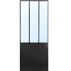 Kamerscherm Met Spiegel Coventry - Industriele Stijl - Metaal - H180Xl122Cm - Zwart-OZAIA Clearance