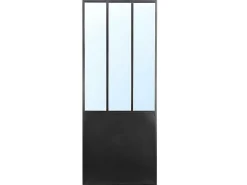 Kamerscherm Met Spiegel Coventry - Industriele Stijl - Metaal - H180Xl122Cm - Zwart-OZAIA Clearance
