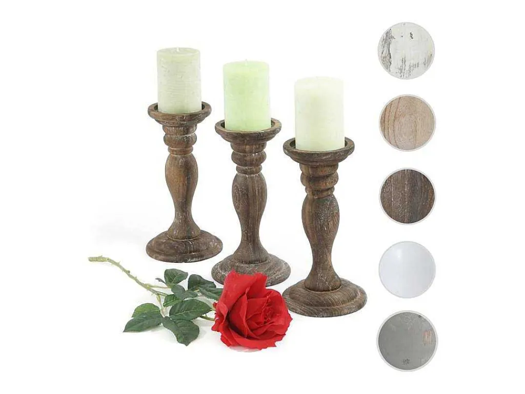 Kandelaar H361 (Set Van 3), Bruin-Vente-unique New