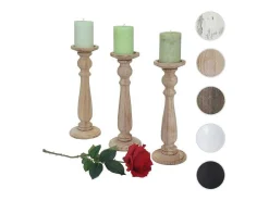 Kandelaar H360 (Set Van 3), Naturel Bruin-Vente-unique Discount