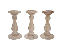 Kandelaar H361 (Set Van 3), Naturel Bruin-Vente-unique Online
