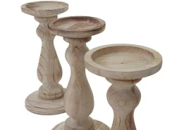 Kandelaar H361 (Set Van 3), Naturel Bruin-Vente-unique Online