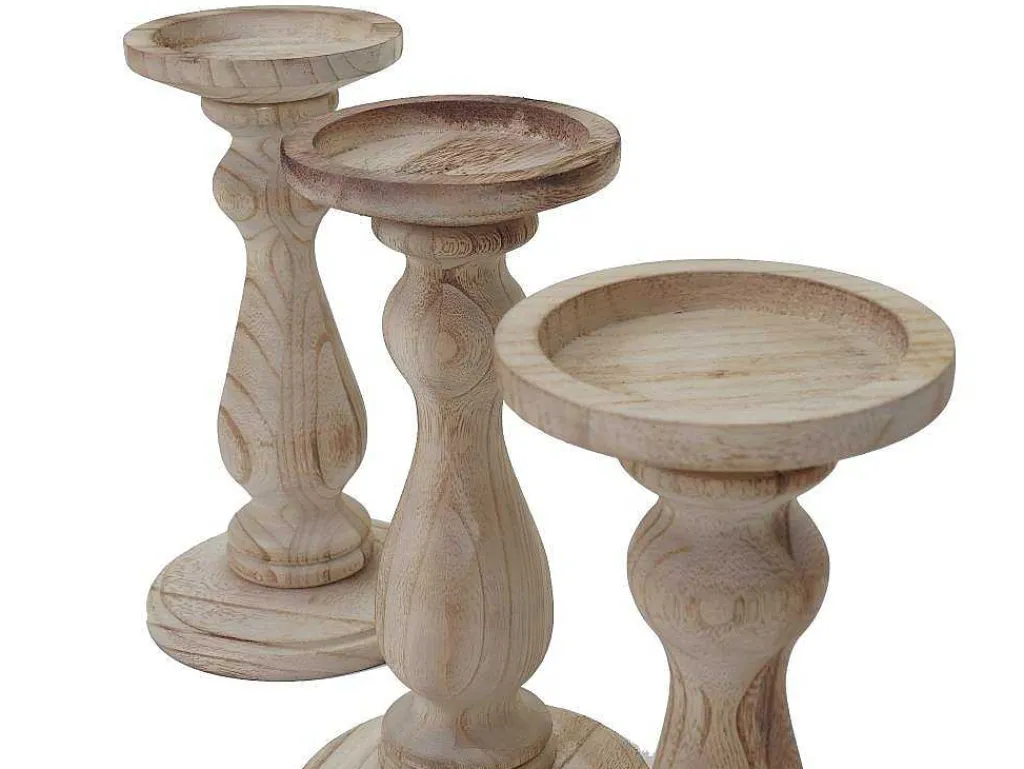 Kandelaar H361 (Set Van 3), Naturel Bruin-Vente-unique Online
