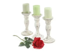 Kandelaar H361 (Set Van 3), Wit-Vente-unique Outlet