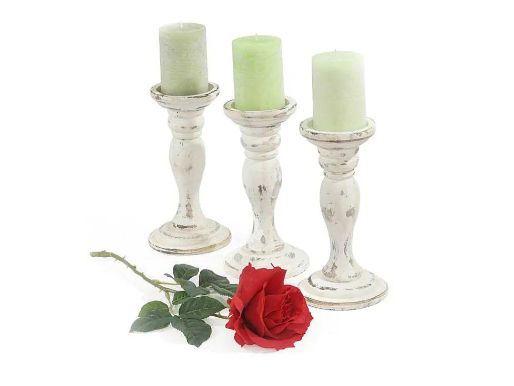 Kandelaar H361 (Set Van 3), Wit-Vente-unique Outlet