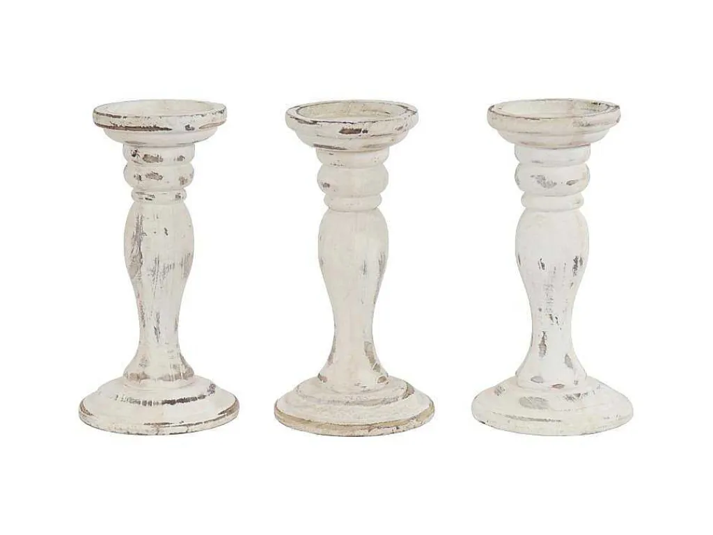 Kandelaar H361 (Set Van 3), Wit-Vente-unique Outlet