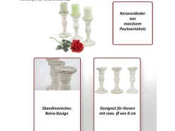 Kandelaar H361 (Set Van 3), Wit Gelakt-Vente-unique Best