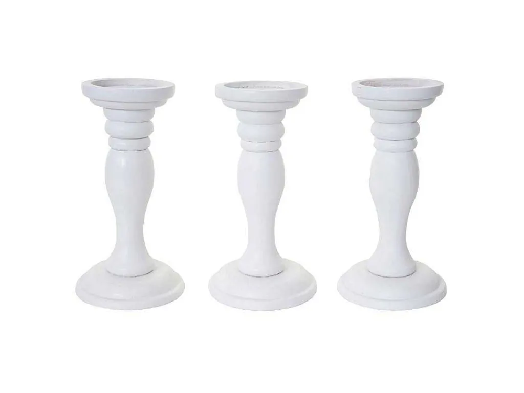 Kandelaar H361 (Set Van 3), Wit Gelakt-Vente-unique Best