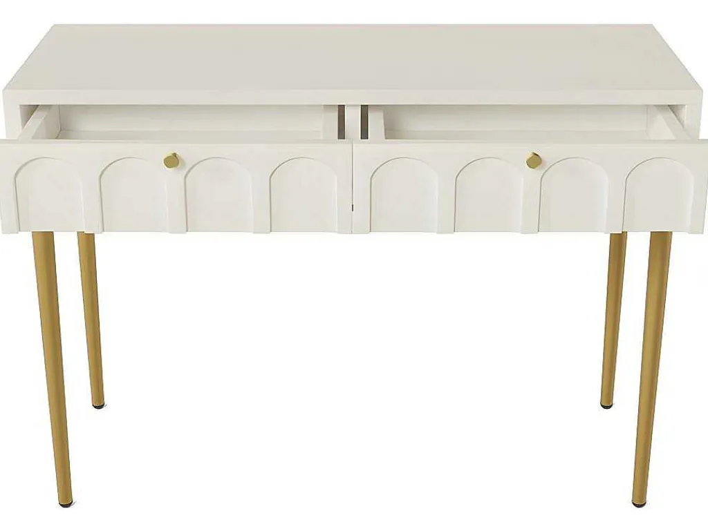 Kaptafel Met 2 Laden - In Spaanplaat - Wit-ModernLuxe Hot