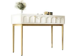 Kaptafel Met 2 Laden - In Spaanplaat - Wit-ModernLuxe Hot