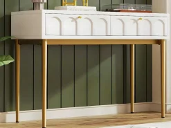 Kaptafel Met 2 Laden - In Spaanplaat - Wit-ModernLuxe Hot