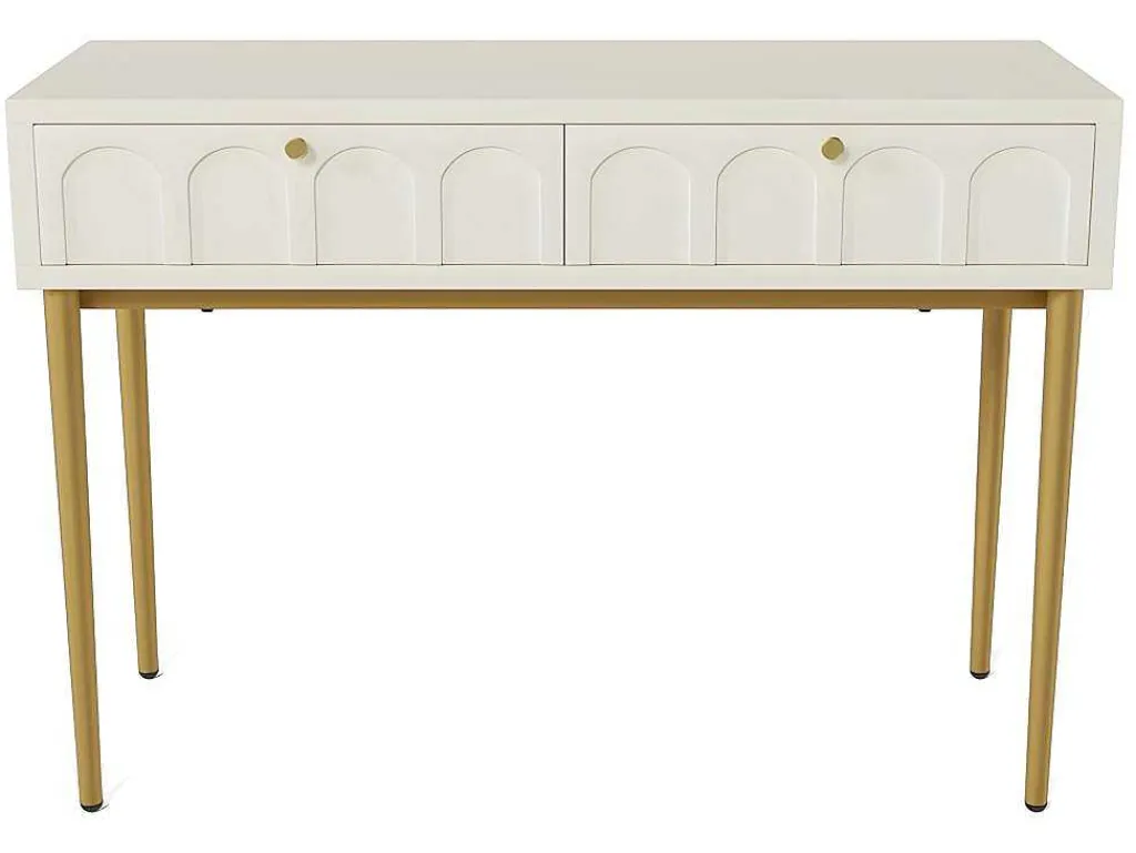 Kaptafel Met 2 Laden - In Spaanplaat - Wit-ModernLuxe Hot