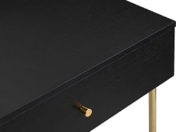 Kaptafel Met Spiegel En 2 Lades - Mdf En Staal - Zwart En Goud - Milavia Van-PASCAL MORABITO Hot
