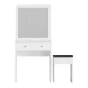 Kaptafel Met Spiegel En Kruk - 1 Lade - Wit - Abonia-Vente-unique Discount