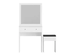 Kaptafel Met Spiegel En Kruk - 1 Lade - Wit - Abonia-Vente-unique Discount