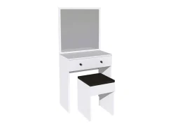 Kaptafel Met Spiegel En Kruk - 1 Lade - Wit - Abonia-Vente-unique Discount