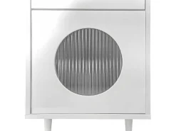 Kaptafel Met Spiegel En Led-Verlichting - 2 Lades En Een Uitneembare Kast - Wit (Kruk Niet Inbegrepen)-ModernLuxe