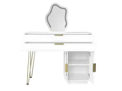 Kaptafel Met Spiegel En Led-Verlichting - 2 Lades En Een Uitneembare Kast - Wit (Kruk Niet Inbegrepen)-ModernLuxe Hot