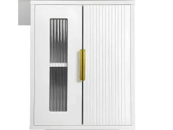 Kaptafel Met Spiegel En Led-Verlichting - 2 Lades En Een Uitneembare Kast - Wit (Kruk Niet Inbegrepen)-ModernLuxe Hot