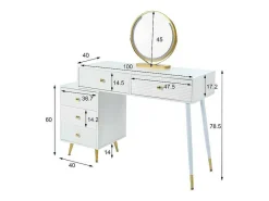 Kaptafel Met Spiegel En Led-Verlichting - 2 Lades En Een Uitneembare Kast - Wit (Kruk Niet Inbegrepen)-ModernLuxe Clearance