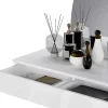 Kaptafel Met Spiegel En Ledverlichting - 2 Lades - Glanzend Wit - Jineza-Vente-unique Outlet