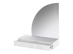Kaptafel Met Spiegel En Ledverlichting - 2 Lades - Glanzend Wit - Jineza-Vente-unique Outlet