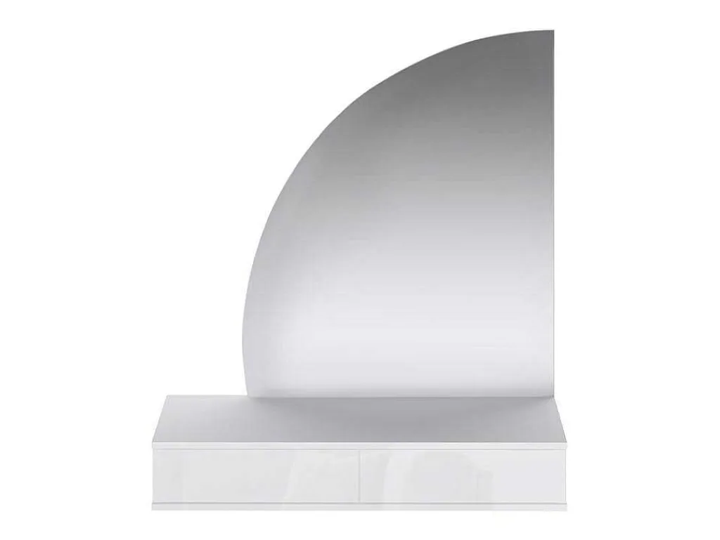 Kaptafel Met Spiegel En Ledverlichting - 2 Lades - Glanzend Wit - Jineza-Vente-unique Outlet