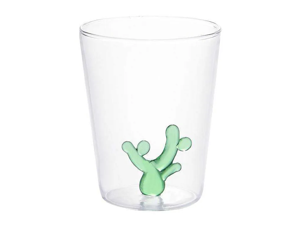 Karaf + Set Van 4 Glazen Met Cactus - Puntia-OZAIA Online