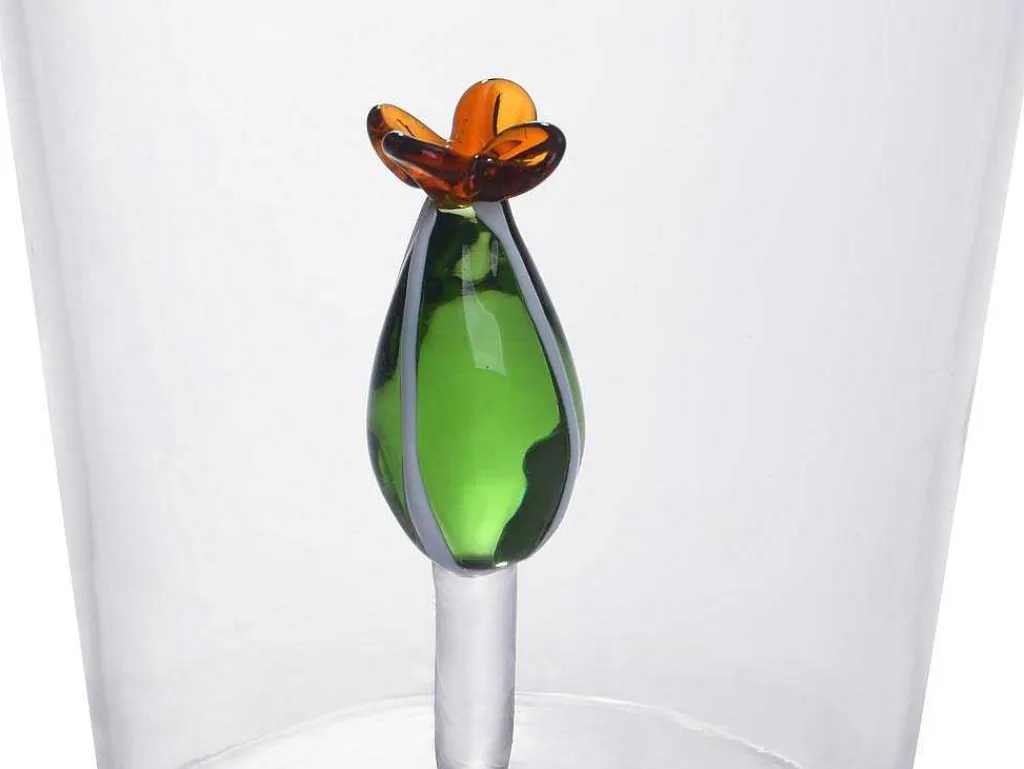 Karaf + Set Van 4 Glazen Met Cactus - Puntia-OZAIA Online