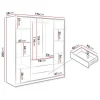 Kast Met 4 Deuren En 3 Lades - L196 Cm - Zwart - Lizandro-Vente-unique Sale