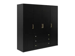 Kast Met 4 Deuren En 3 Lades - L196 Cm - Zwart - Lizandro-Vente-unique Sale