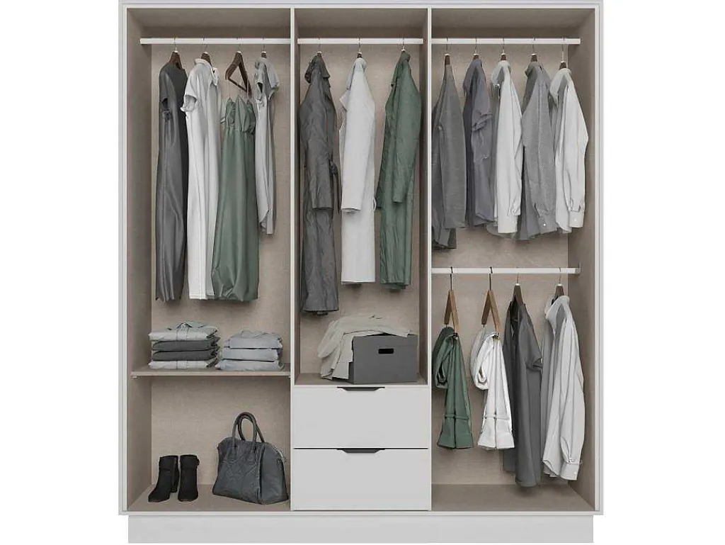 Kast Met 6 Deuren En 2 Lades - L162 Cm - Wit - Feova-Vente-unique