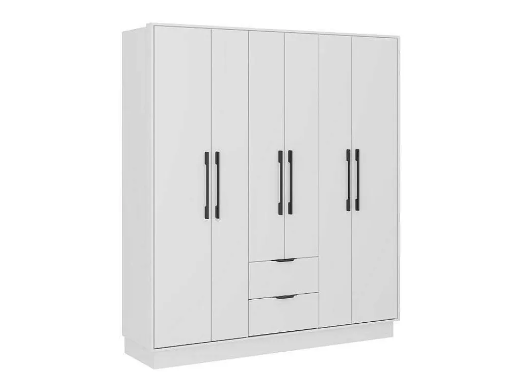 Kast Met 6 Deuren En 2 Lades - L162 Cm - Wit - Feova-Vente-unique