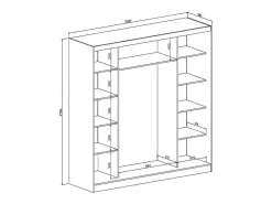 Kast Met 2 Schuifdeuren - Met Spiegel - L200 Cm - Wit - Ochira-Vente-unique Clearance