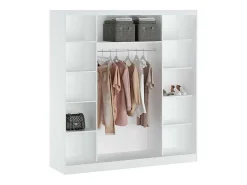 Kast Met 2 Schuifdeuren - Met Spiegel - L200 Cm - Wit - Ochira-Vente-unique Clearance