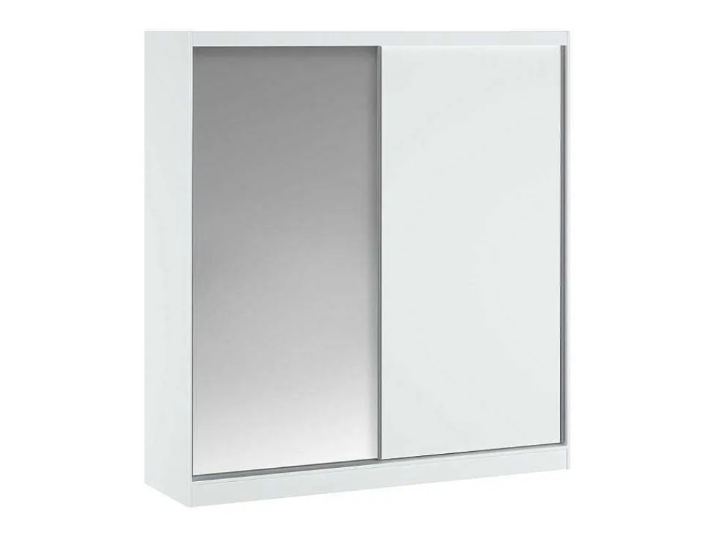 Kast Met 2 Schuifdeuren - Met Spiegel - L200 Cm - Wit - Ochira-Vente-unique Clearance