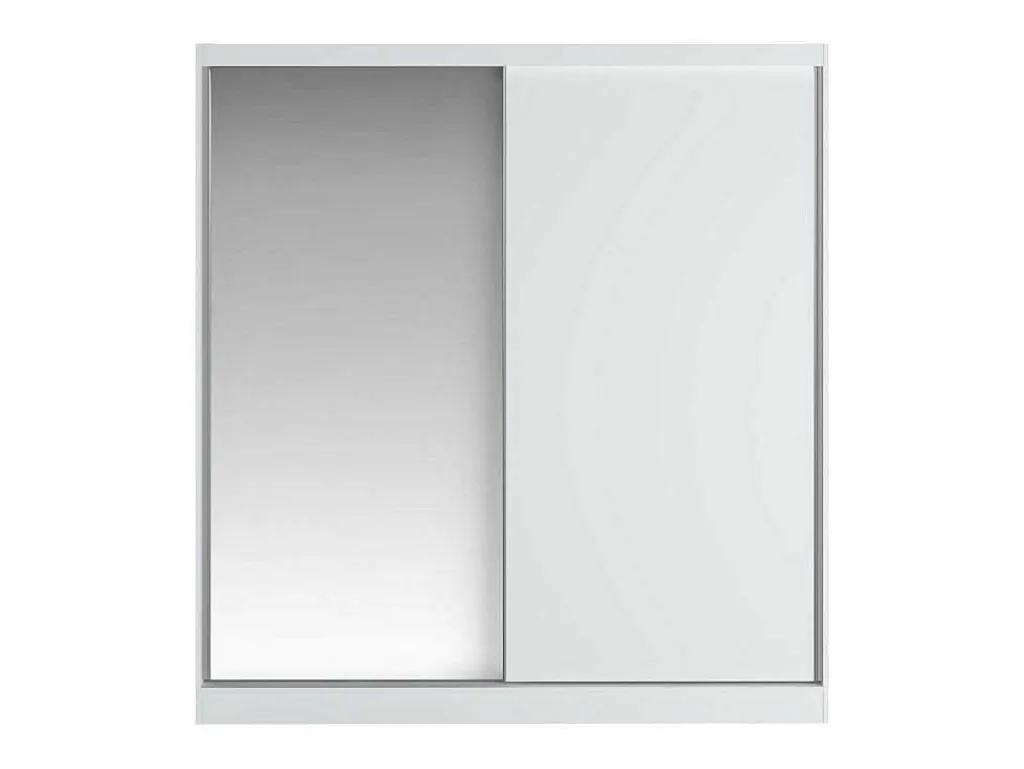 Kast Met 2 Schuifdeuren - Met Spiegel - L200 Cm - Wit - Ochira-Vente-unique Clearance