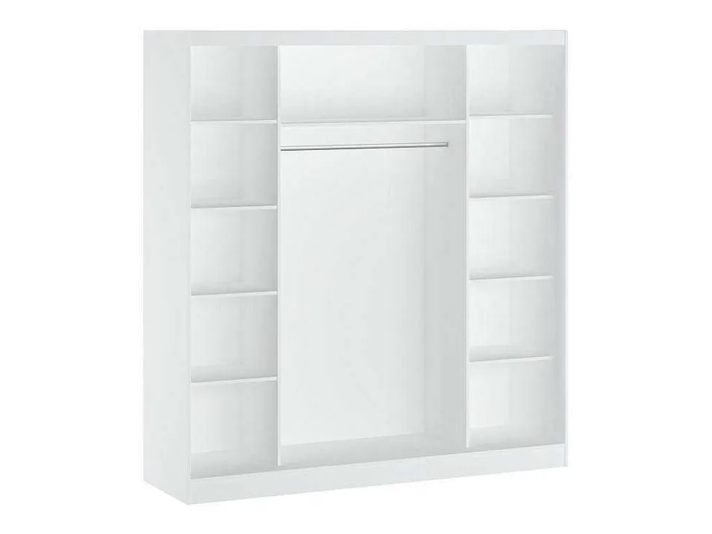 Kast Met 2 Schuifdeuren - Met Spiegel - L200 Cm - Wit - Ochira-Vente-unique Clearance