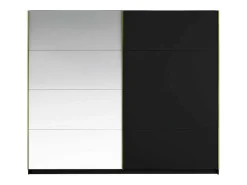 Kast Met 2 Schuifdeuren - Met Spiegel - L244 Cm - Zwart - Nimela-Vente-unique New